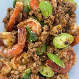 ผัดสะตอกุ้งสด