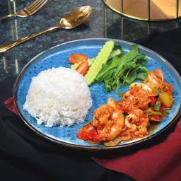 ข้าวราดทะเลผัดผงกระหรี่