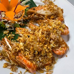 กุ้งก้ามกราม ทอดกระเทียม