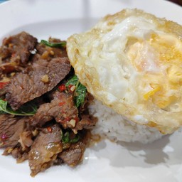ข้าวกะเพราเนื้อเปื่อย(ไม่รวมไข่)