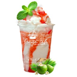 มะพร้าวปั่น ราดสตอเบอรี่ 🍓