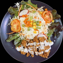 สลัดไก่ทอด ครีมมะนาว