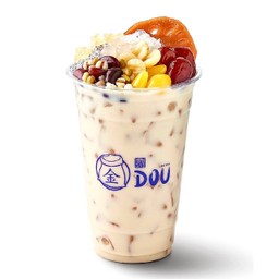 น้ำเต้าหู้เย็นทรงเครื่องแก้ว (เย็น) 20 oz | (齋) เจ ⭐️
