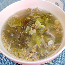 แกงจืดผักกาดดองหมูหมัก กระเทียมเจียว(แยก)