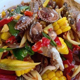 ยำข้าวโพดหอยแครง