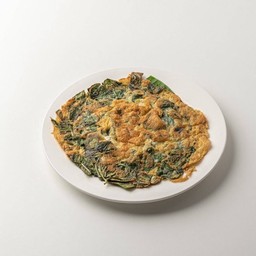 ไข่เจียวโหระพา+น้ำพริกกะปิ
