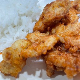 ไก่ชุบแป้งทอด + ข้าวสวย