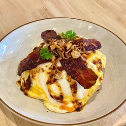 Spicy Bacon Omelette  On Rice
