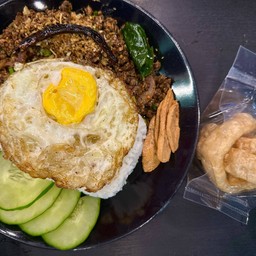 ข้าวสวย ราดลาบเหนือ(หมู)