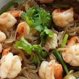 ข้าวสวย + กุ้งอบวุ้นเส้น