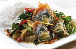 กะเพราไข่เยี่ยวม้า