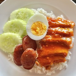 ข้าวหมูแดง+ไข่