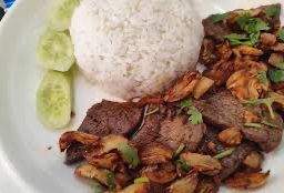 ข้าวตับทอดกระเทียม