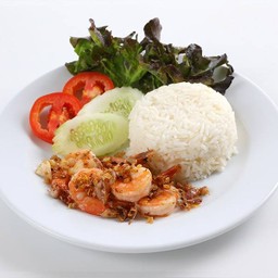 ข้าวกุ้งกระเทียม