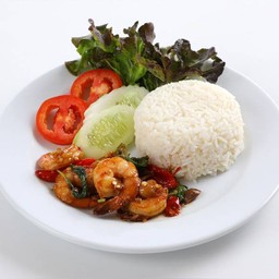 ข้าวผัดกระเพรากุ้ง
