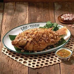 ปลาทับทิมทอดกระเทียม