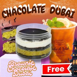 ชื่อเมนู Brownie Chocolate Dubai + Peach Tea