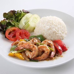 ข้าวผัดพริกไทยดำกุ้ง