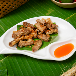 ไส้อ่อนหมูทอด