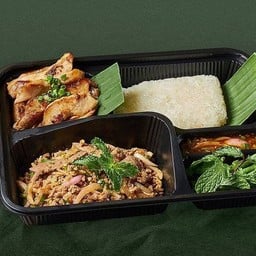เบนโตะลาบหมู+หมูย่างแจ่วหอม