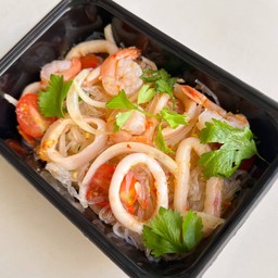 ยำวุ้นเส้นทะเลหมึกกุ้ง