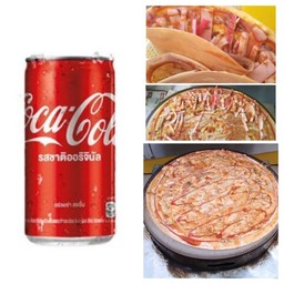 [เซตสุดฮิต] พิซซ่า+หมูหยอง + พริกเผา+ไข่+แฮม+ไส้กรอก+ปูอัด + โค้ก (180 มล.)