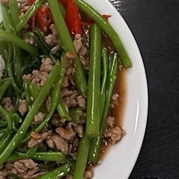 222 ผัดผักบุ้งหมูสับ (กับข้าว)