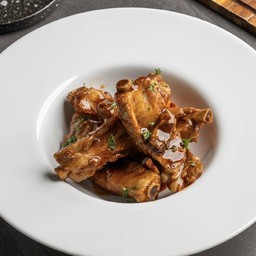 ซี่โครงหมูบาบีคิว มันหวานทอด