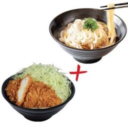 ข้าวหน้าปลาคัตสึ + อุด้งร้อน