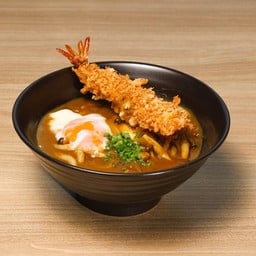 อุด้งแกงกะหรี่กุ้งทอดไข่ออนเซ็น