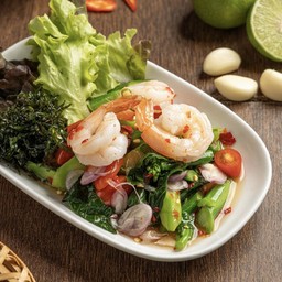 ยำคะน้ากุ้งสด