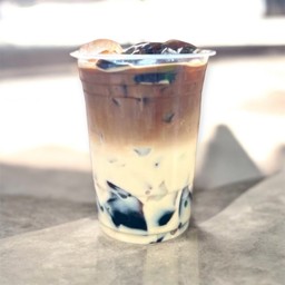 Black jelly Oatmilk latte