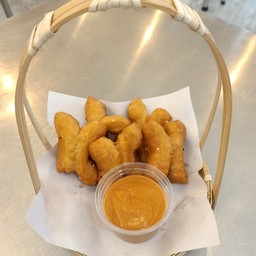 ปาท่องโก๋แบบคู่5คู่+สังขยาชาไทย1กระปุก