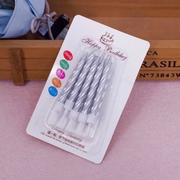 เทียนแฟนซีสีเงิน 1 แพ็ค