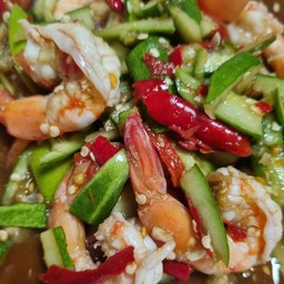 ตำแตงกุ้งสุก(ปลาร้า)