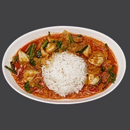 Fried crab meat curry powder over rice  / ข้าวผงกระหรี่ปู