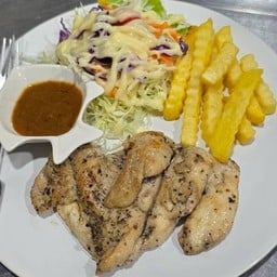 สเต็กอกไ่ก่พริกไทยดำ