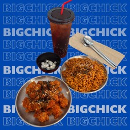 [อร่อยซ่ากับโค้ก] SET A รามยอน+ไก่ทอดเกาหลี+เครื่องเคียง+โค้ก 22 oz