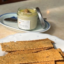 rye sourdough cracker + homemade spread