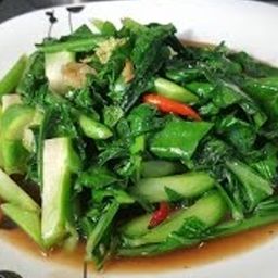 คะน้าน้ำมันหอยราดข้าว