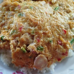 ไข่เจียวหมูสับใส่พริก(ราดข้าว)