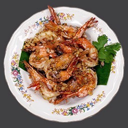 Stir-Fried  Prawns With Garlic&Pepper / กุ้งทอดกระเทียม