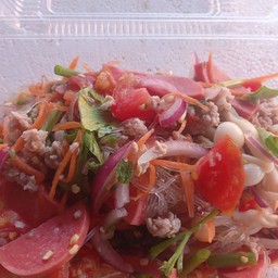 ยำวุ้นเส้น หมูยอ หมูสับ