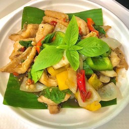 เนื้อปลาทอดพริกสด