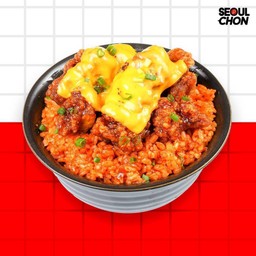 ข้าวผัดกิมจิไก่ทอดชีส