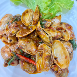 หอยลายผัดพริกเผา