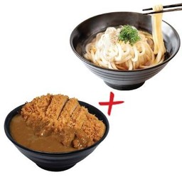 ข้าวหน้าแกงกะหรี่ทงคัตสึสันนอก + อุด้งร้อน