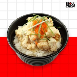 ข้าวไก่ทอดราดซอสเลม่อน