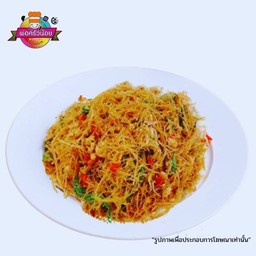 เส้นหมี่ ผัดกะเพราหมูสับ