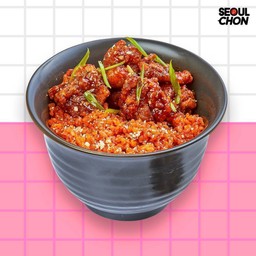 ข้าวผัดซอสโรเซ่ไก่ทอด